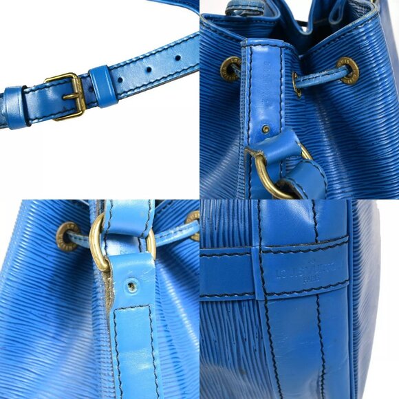 LOUIS VUITTON Noe GM Drawstring Shoulder Bag Epi Leather Blue - Picture 12 of 16